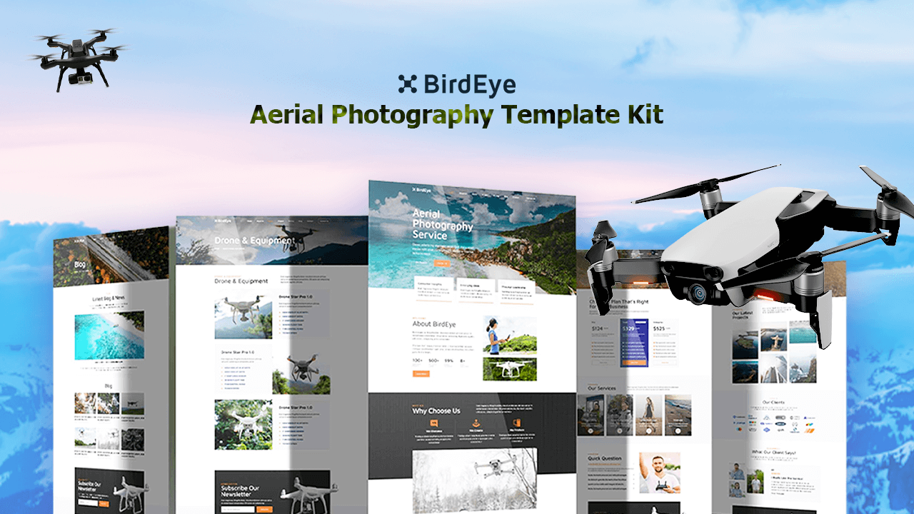 BirdEye Aerial Photography Elementor Template Kit