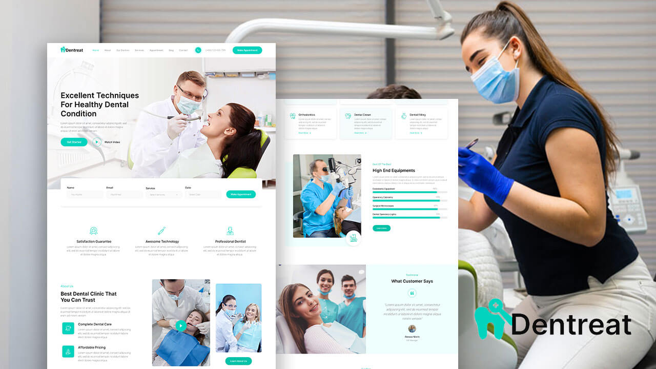 Dentreat Dentist Clinic Elementor Template Kit