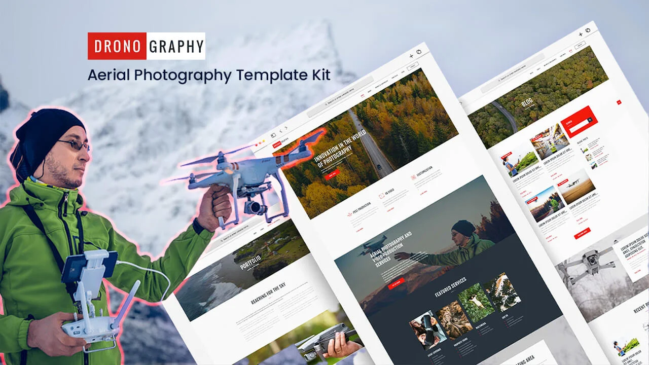 DronoGraphy Aerial Photography Elementor Template Kit