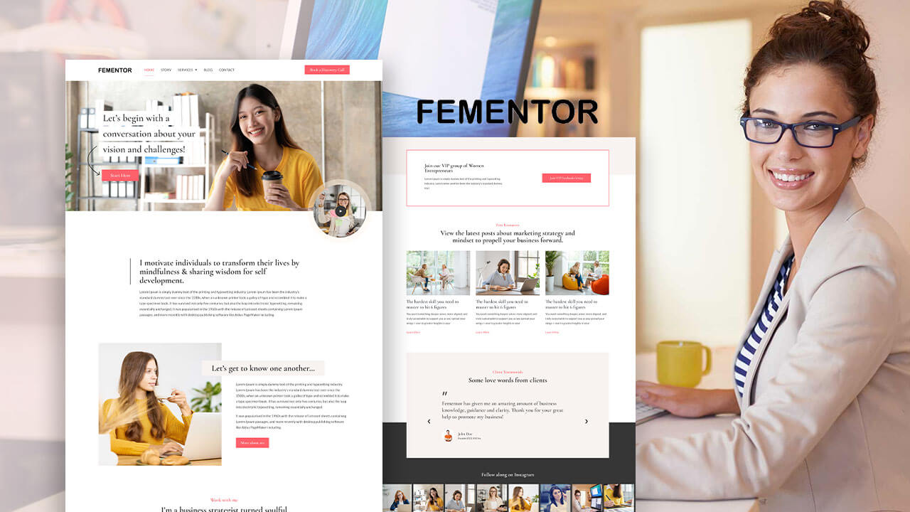 Fementor Business Coach Elementor Template Kit