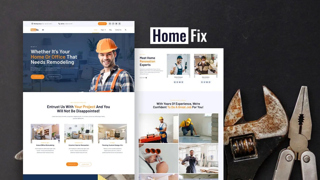 HomeFix Home Improvement Service Elementor Template Kit