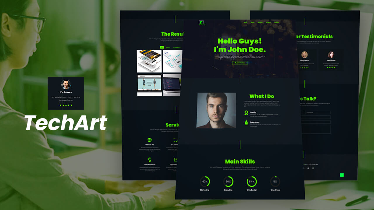 TechArt Personal Portfolio Elementor Template Kit