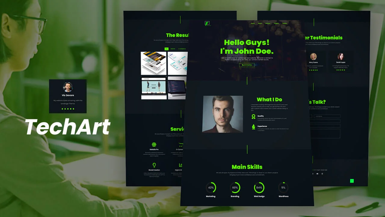 TechArt Personal Portfolio Elementor Template Kit